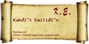 Kabát Emilián névjegykártya